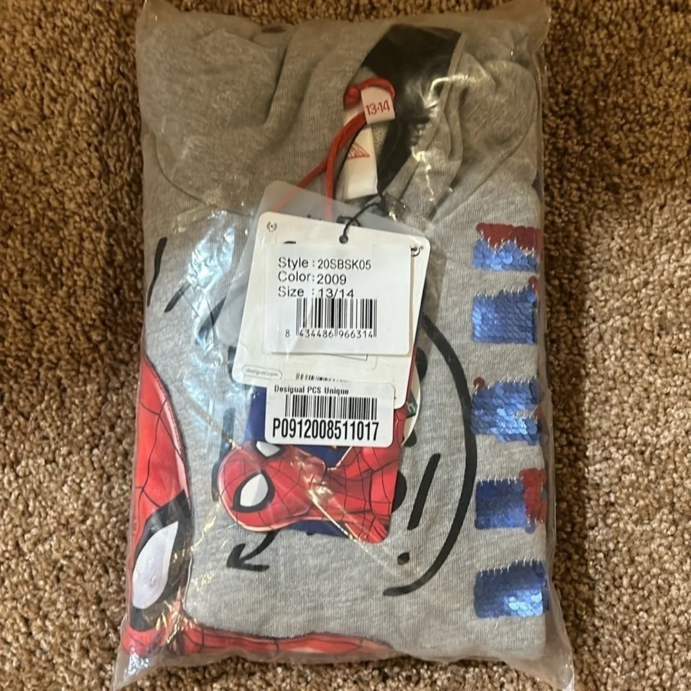Desigual Spider-Man Collab Kids Hoodie. NWT size 13/14